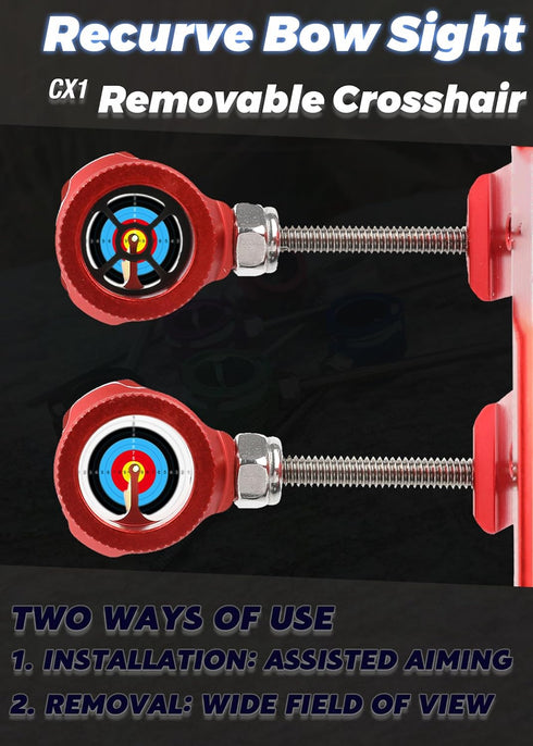 0.019" Apertures for Recurve Bow Sight - Single Pin Bow Sight, CNC Machined Alloy with Anodized Finish, Target Archery