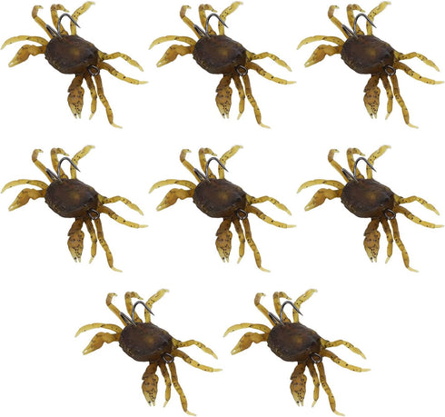 RTLR 8pcs 13cm Artificial Crab Bait, 33.5g Fishing Tackle 3D Simulation Crab Soft