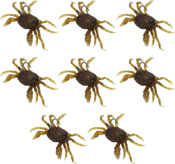 RTLR 8pcs 13cm Artificial Crab Bait, 33.5g Fishing Tackle 3D Simulation Crab Soft