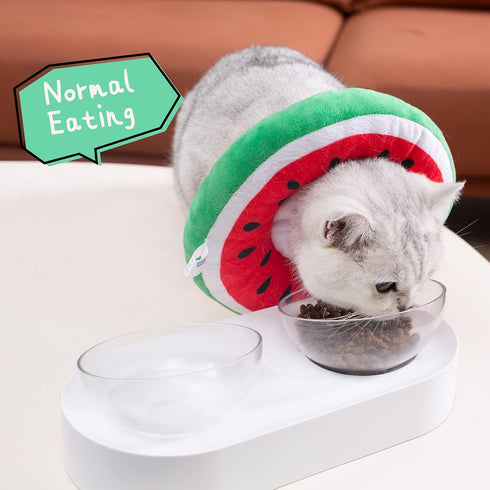 ANWA Adjustable Cat Cone Collar, Soft Cute Donut Collar for After Surgery, Kitten Recovery Cones