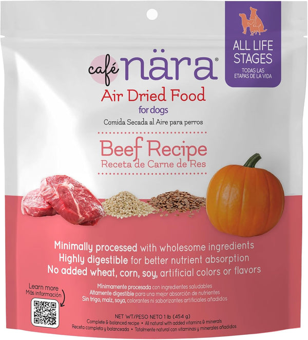 Caf Nara - Beef Air-Dried Food for Dogs - Complete Meal, Food