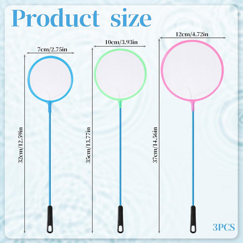 Psiriol 3 Skimmer, (3 Pcs Aquarium Fish Nets, Plastic Artemia Sieves, Small Fish Net, Brine Shrimp Net, Fish-Tank