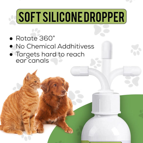 Dog and Cat Ear Cleaner Solution - Advanced Veterinary Formula Ear Drops, Remove Wax, Relieve Itchiness