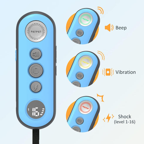 PATPET Shock Collar for Dogs, 10-120lbs, 4000ft Rechargeable IPX7 Waterproof Training Collar with Remote for 2 Dogs