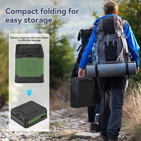 Collapsible Portable Toilet for Camping, Travel, Outdoor, Car, RV & Emergency Use, Potty with Paper Holder for Adults