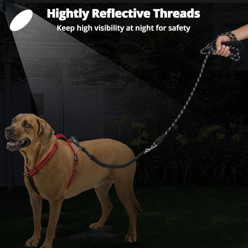 Long Dog Leash 20 FT, 3/8'' Heavy Duty Rope Leash for Dogs Training with Lockable Hook, Reflective Threads, Padded