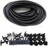 JIH 50 Feet Standard 3/16" Black Flexible Airline Tubing with Connectors for Fish Tank and Hydroponics
