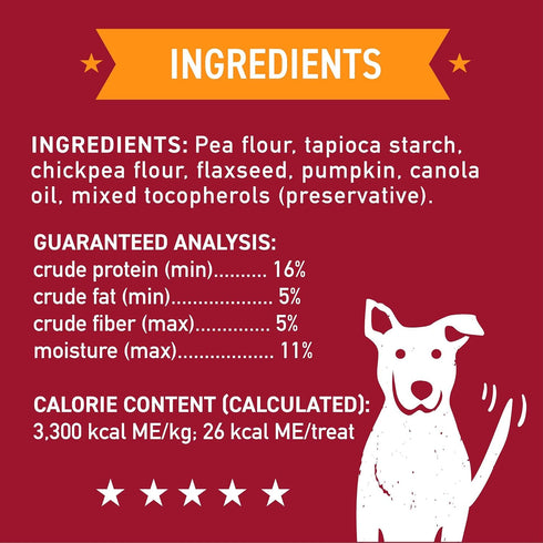Cloud Star Wag More Bark Less - Grain Free Pumpkin Dog Treats - Crunchy Biscuits - 2.5 lb Pouch