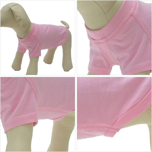 Lovelonglong Pet Clothing Basic Blank T-Shirt Tee for Large Dogs - Pink, Size XXXXL