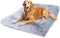 Vonabem Large Dog Bed Crate Pad, 36 inch Washable Pet Bed for Large Medium Small Dogs, Deluxe Plush Anti-Slip Mat, Grey