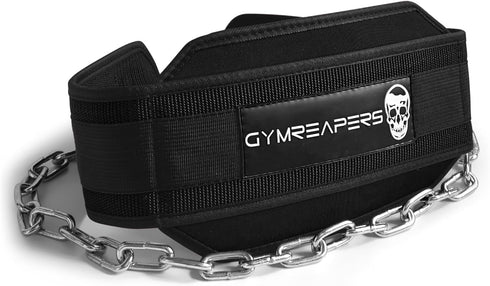 Gymreapers Dip Belt with Chain for Weightlifting, Heavy Duty Steel Chain for Pull Ups & Dips
