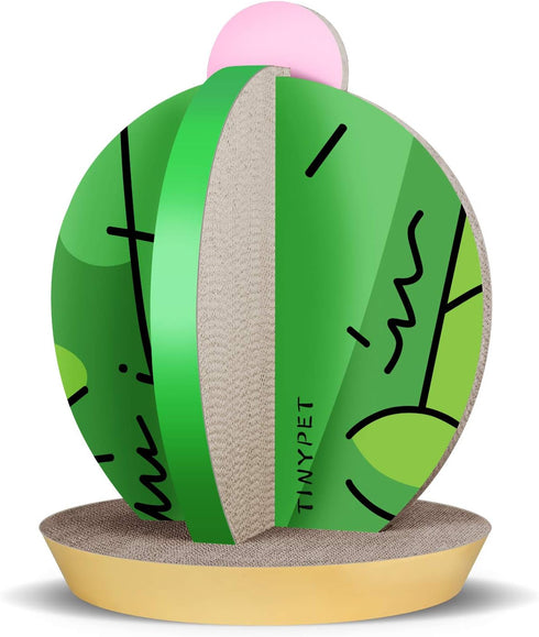 FluffyDream Cactus Shape Cat Condo Scratcher Post, Green Colour, Cardboard Scratching House Bed Furniture Protector