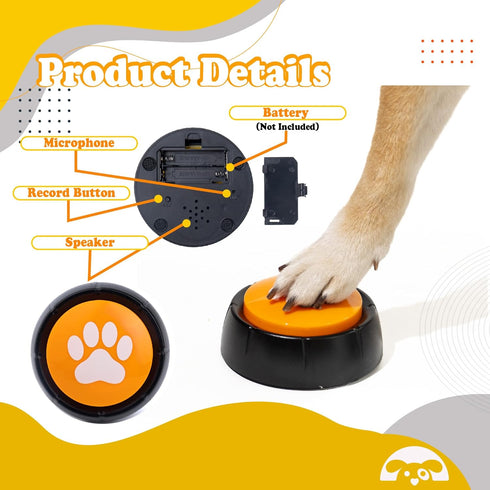 PetnBeyond Dog Talking Buttons - 4 PCS Communication Starter Pack for Pet Voice Training