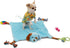 Puppy Play Mat with Toys for Small Breeds, Blue 23”x20” Interactive Sleeping Pad