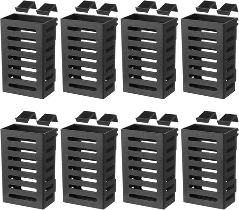 Lnrueg 8PCS Aquarium Plant Holder with Hooks, Upgraded Hanging Rimmed Tank Plant Pot Cups for Aquaponic Planter