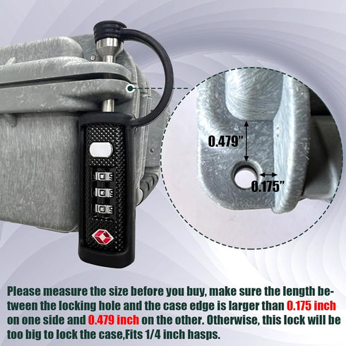 2 Pack, 3 LAFENLIN Gun Case Locks TSA Approved Case Lock for Gun Case, Handgun Case Padlock for Gun Safe, Air Travel