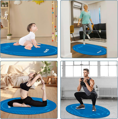 52'' 36'' 5mm Jump Rope Mat Outdoor Indoor, Oval x Non-slip Fitness Exercise Mat, Shock Absorption Extra Thick Design