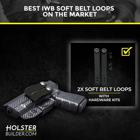 IWB Soft Belt Loops, Holster Accessories with Dot Cap for Better Security, Heavy-Duty Holster Clip