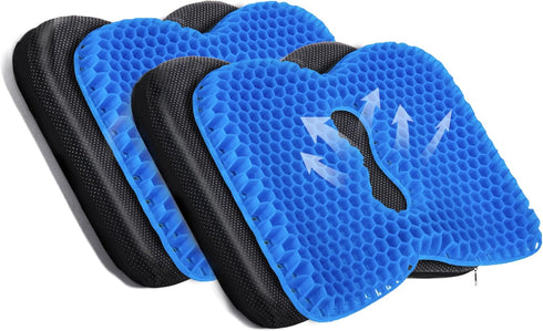 Kayak Seat Cushion, Anti Slip Thicken Gel Pad, Breathable Waterproof Cushion for Kayaks, Canoe, and Boat, Blue 2 Packs