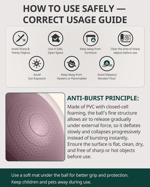 Trideer Exercise Ball Yoga Ball,Office Seating & Balance Ball Chair, Stability Ball for Pilates, Physical Therapy,Core
