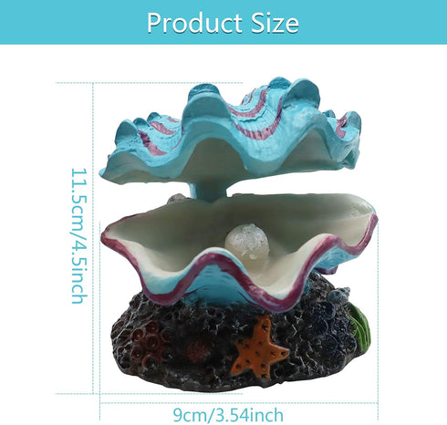 Abnaok Aquarium Shell Decoration - Tropical Clam Live-Action Ornament for Fish Tank Aerating and Oxygenated Decoration