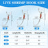 10pcs OROOTL Live Shrimp Hook, Luminous Shrimp Hooks Fishing Saltwater High Carbon Steel Fishing Hooks Barbed Live Bait