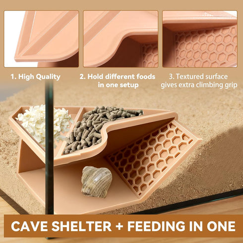 Hollima Hermit Crab Tunnel Cave Corner, Hermit Underground Crab Climbing Tank Accessories Decor Hide, Hermit Crab