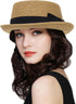 Pork Pie Hat for Men/Women, Classic Straw Boater Derby Sun Hats with Grosgrain Band
