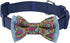 Blueberry Pet 4 Patterns Paisley Print Handmade Detachable Bow Tie Adjustable Dog Collar in Navy Blue, Small, Neck 12"-16"