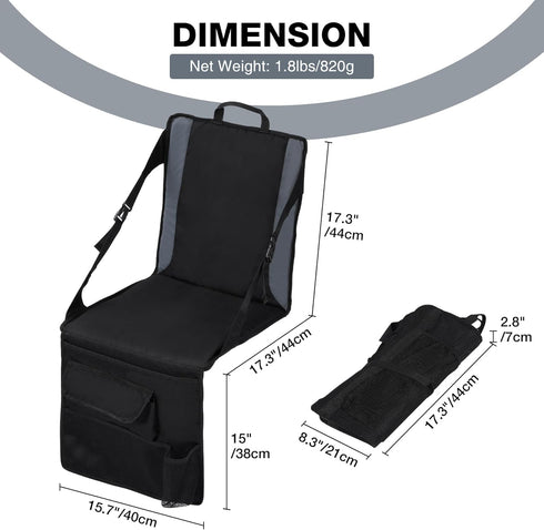 REDCAMP Portable Stadium Seat Bleacher Cushion, Folding Stadium Seats Ground Chair with Back for Camping Fishing