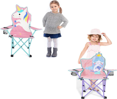 KABOER Kids Portable Folding Camping Chair with Cup Holder - Perfect for Outdoor Adventures