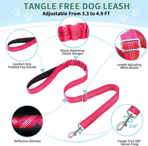 Lukovee No Pull Dog Harness and Leash Set, Soft Padded Adjustable Reflective Vest for Small Dogs, 4ft Anti-Twist Leash,