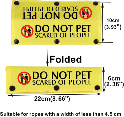 Funny Dog Leash Sleeve Do Not Pet Scared of People Dog Leash Wrap Sleeve Alert Tag Pet Birthday Gift (Scared of People-YE Sleeve)
