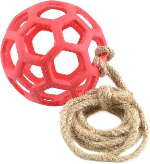 Goat Feeder Toy, 50' Rope, Headbutting Ball for Exercise, Stress Relief, Hay and Treats Compartment
