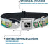 Buckle-Down Hippo Cartoon Dog Collar, Multicolor, 1.5" Wide, Fits 16-23" Neck, Medium