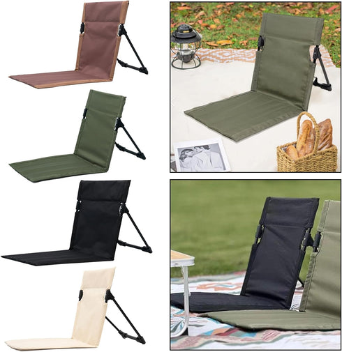 Folding Beach Chair Camping Chair Outdoor Lightweight Beach Floor Chair Foldable Camping Chair with Storage Bag