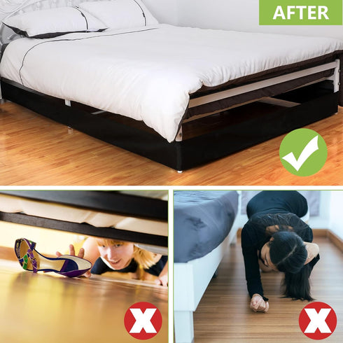 Under Bed Blocker for Pets, Toy Blocker with Black Zip Ties, Under Bed Barrier for Dogs Cats Puppy Furniture (Black,
