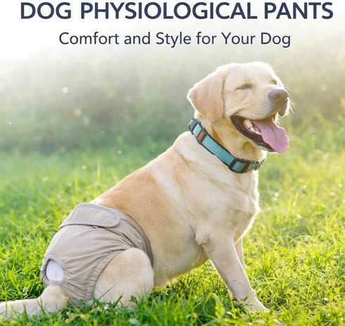 3pcs Dog Physiological Pants, Breathable Cotton, Adjustable Size L - Reusable, Leakproof Design, Ideal for Female Dog