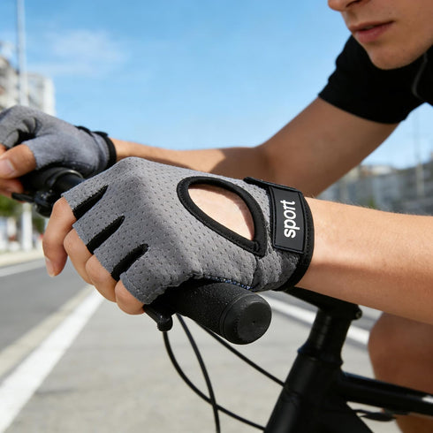 OVOY Fingerless Training Gloves - Non-Slip with Palm Padding for Weight Lifting, Cycling, Gym & Fitness | for Men