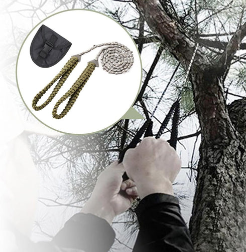 Pocket Chainsaw with Paracord Handle, 24inch 11teeth Rope Saw for Emergency Outdoor Survival Gear, Best for Camping