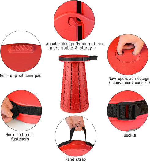 ZTMT 400lbs Portable & Lightweight Foldable Camping Chair for Adults, Heavy Duty Folding Stool with Adjustable Shoulder