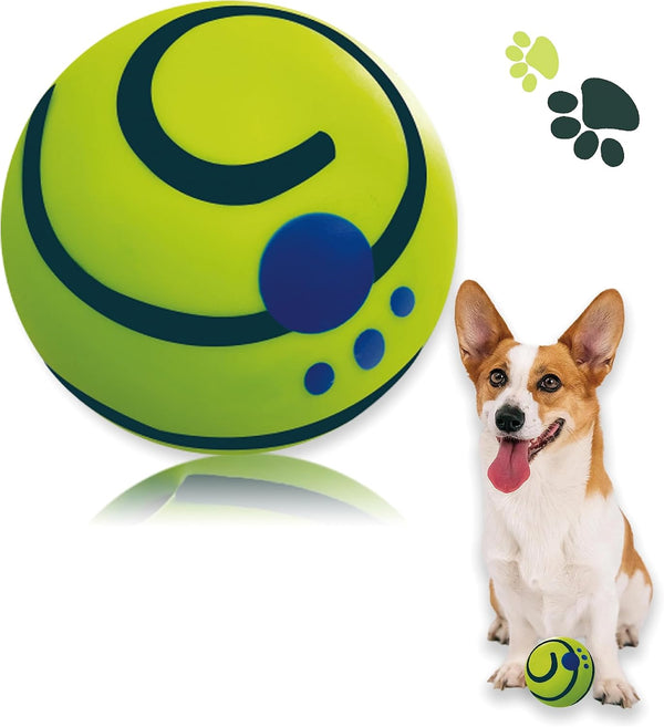 Wobble Giggle Ball Dog Toy, Squeaky Interactive Chewing Ball for Training, Indoor Outdoor Use