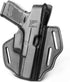 OWB Thumb Break Holster for Glock 17, 19, 19x, 22, 23, 31, 32, 45, Full Grain Leather, Right Hand