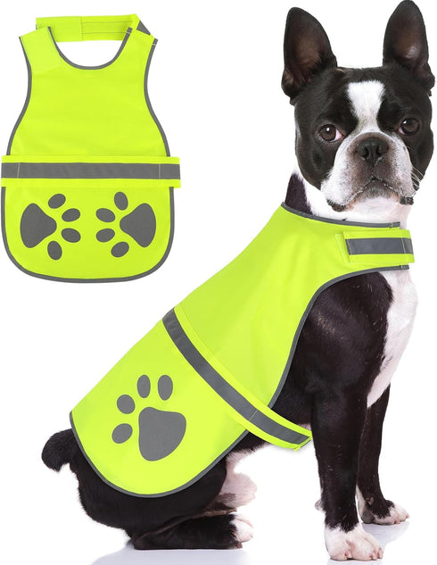 Reflective Dog Vest for Safety, High Visibility Fluorescent Pet Jacket, Lightweight Dog Clothes for Night Walking