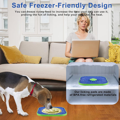 Interactive Licking Mat for Dog Crate - 3 Pcs Pack Peanut Butter & Yogurt Lick Plate for Boredom Relief