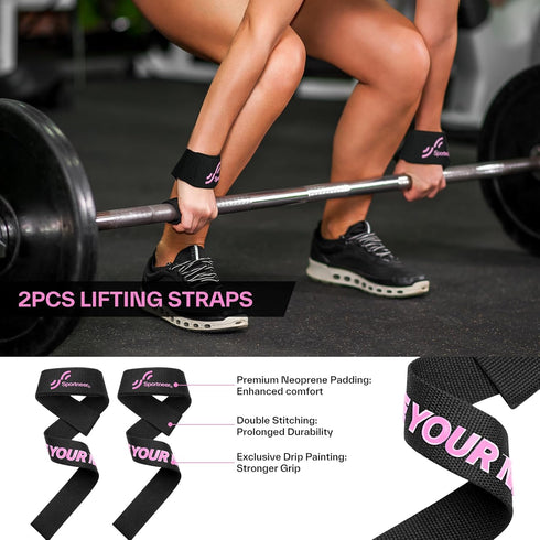 Sportneer Barbell Pad Set, 10Pcs Squat Pad for Hip Thrusts and Lunges with Ankle Straps and Resistance Bands