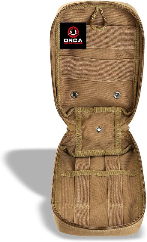 Orca Tactical First Aid Molle Pouch - Heavy Duty IFAK Pouch - Empty Medical Pouch Ideal for Military Use EMTs Law