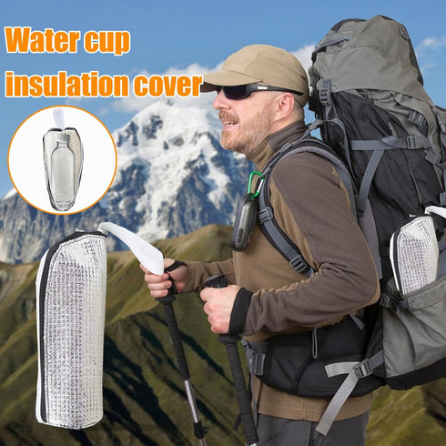 Generic 25 8.5CM Bottle Thermal Pouch with Zipper, Portable Insulated Bottle Cooler Bag with Lanyard, Waterproof