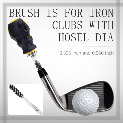 Golf Clubs Head Hosel Brush and Wire Brush Cleaning Tool for Iron and Wood (2 Pieces)