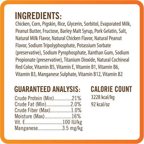 NutriChomps Dog Chews - 6-inch Braids, Rawhide-Free Dog Treats, Healthy Real Chicken, Peanut Butter and Milk flavors,